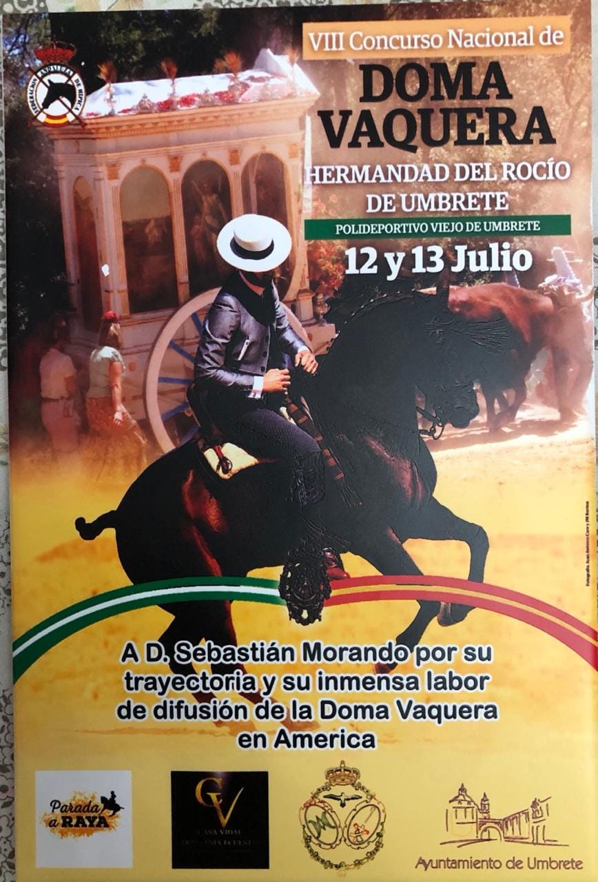 Diploma de reconocimiento a Sebastián Morando por su trayectoria y labor de difusión de la doma vaquera en América, con el logo del Ayuntamiento de Umbrete.