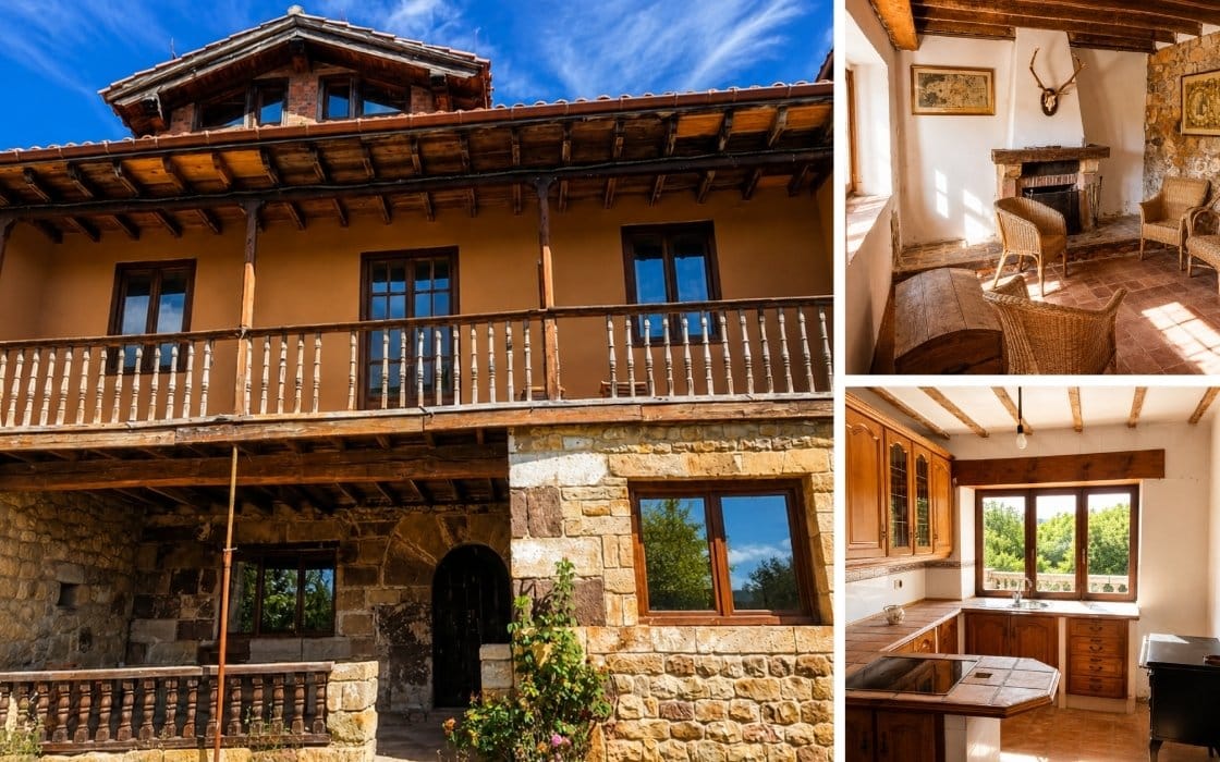 Landhaus mit Natursteinfassade & Scheunen-Ausbau in Kantabrien für 139.000€