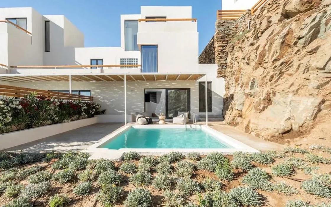 Neubau-Reihenvilla mit Pool & Meerblick auf den Kykladen ab 230.000€