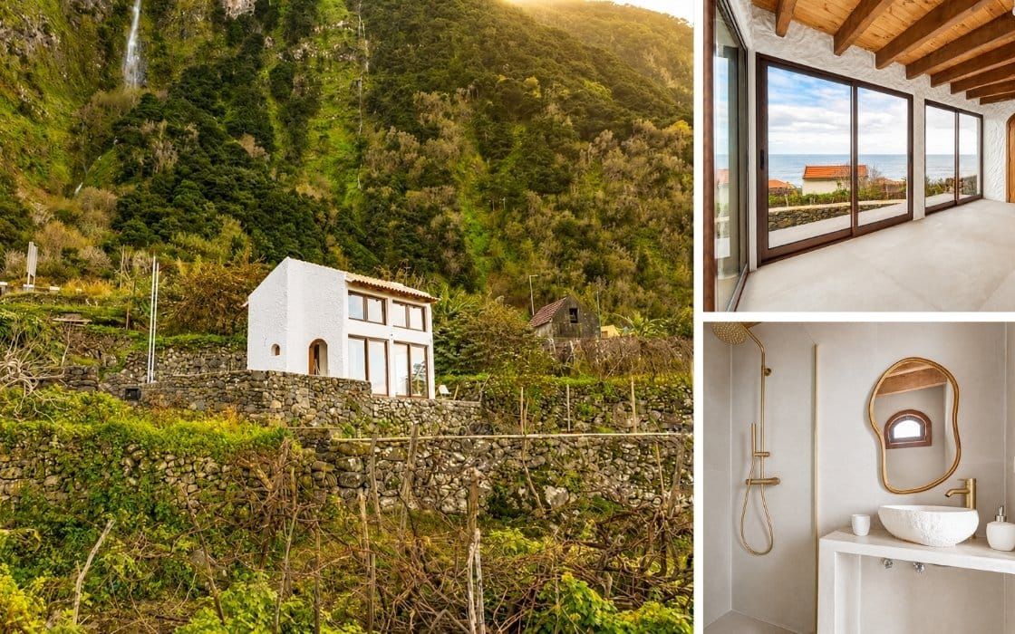 Natursteinhaus mit Meerblick-Fensterfront in Wasserfall-Nähe auf Madeira für 290.000€