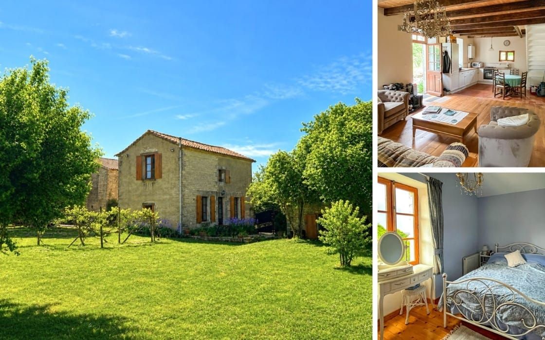 Steinhaus mit ummauertem Garten in der Charente für 119.900€