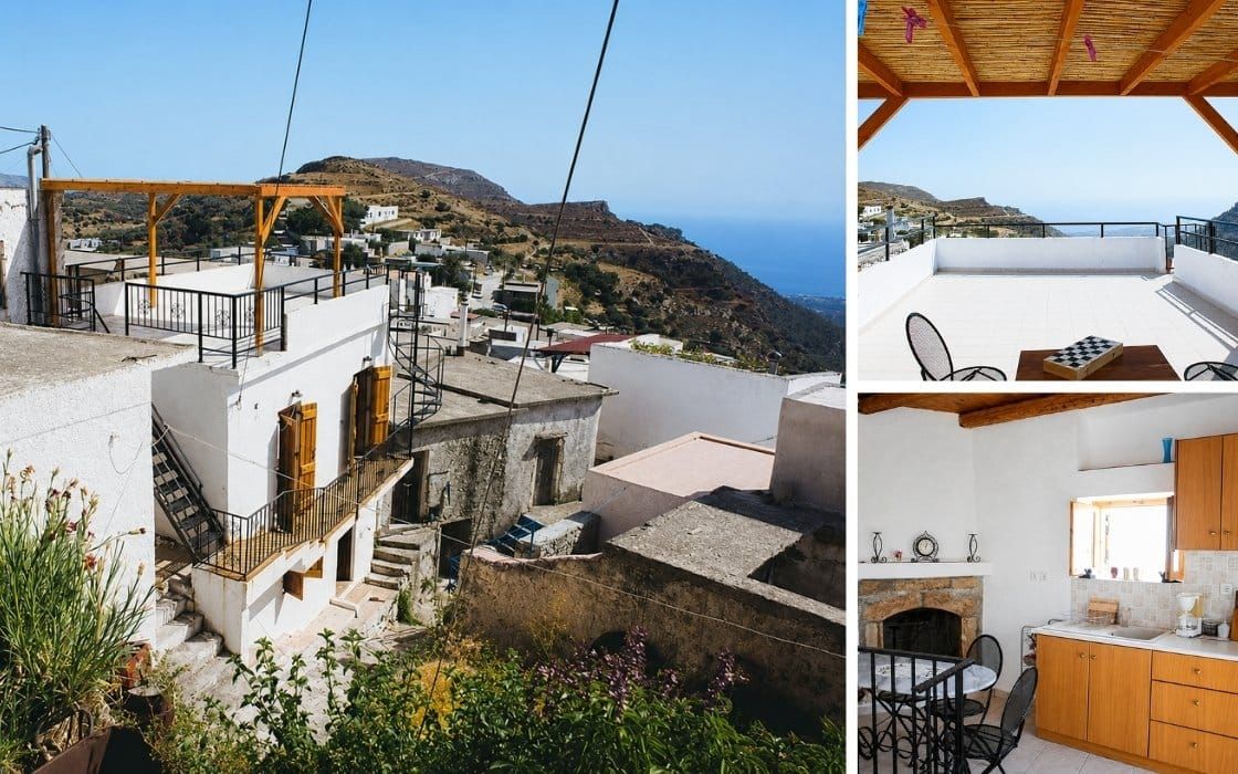 Traditionelles Haus mit großer Dachterrasse und Meerblick auf Kreta für 95.000€
