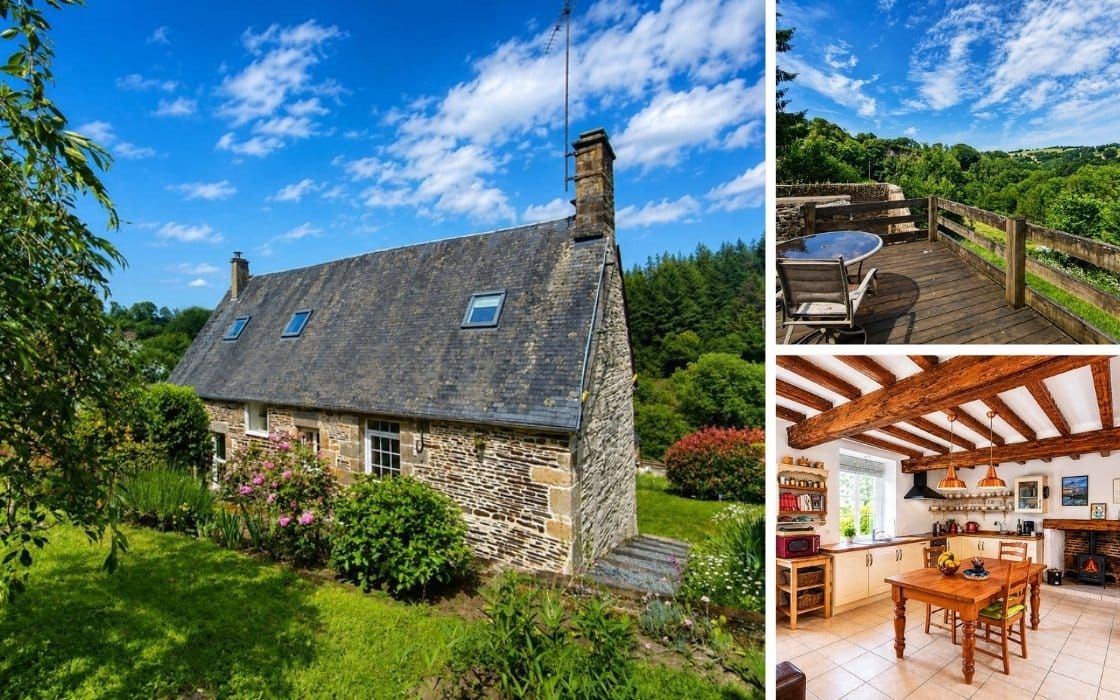 Bruchsteinhaus mit Panoramablick in der Normandie für 149.000€