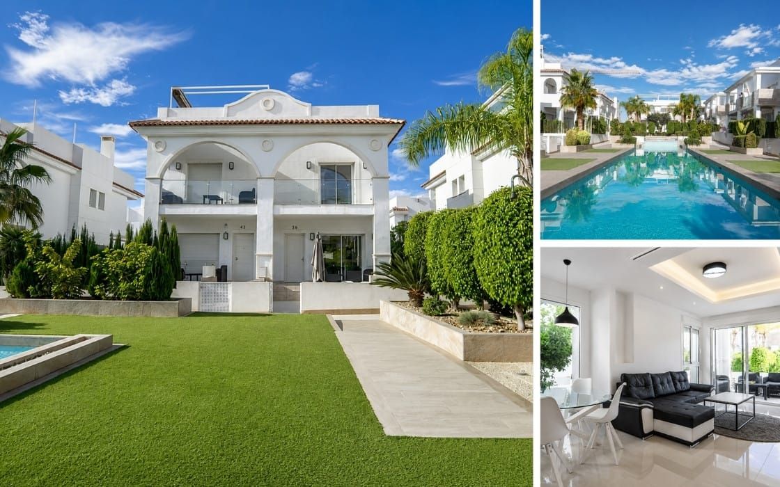 Doppelhaushälfte mit 34-m²-Dachterrasse und Gemeinschaftspool in Alicante für 299.000€