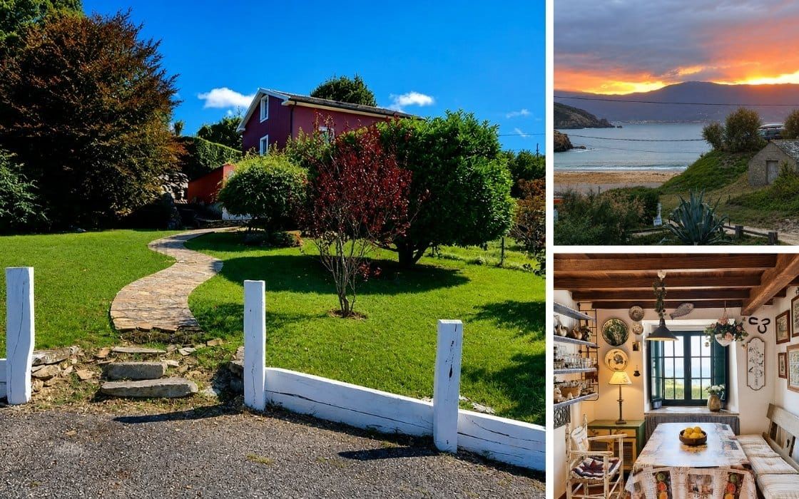 Küstenhaus mit Meerblick und parkartigem Garten in Galicien für 300.000€