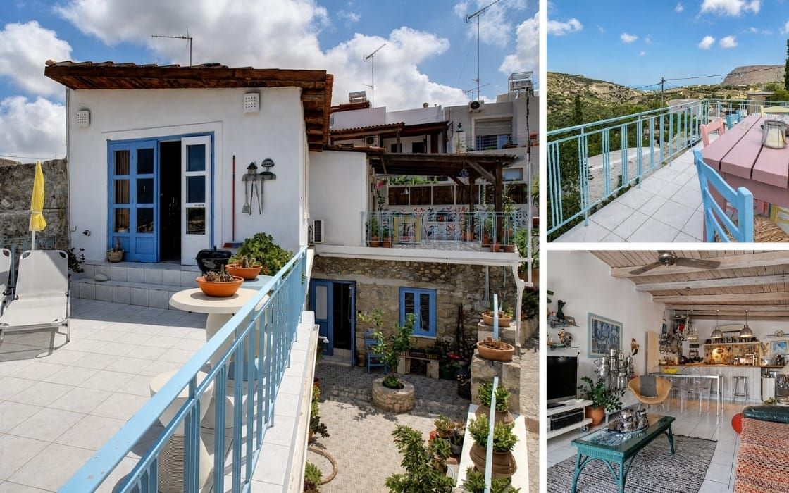 Restauriertes Dorfhaus mit Panoramaterrassen auf Kreta für 220.000€