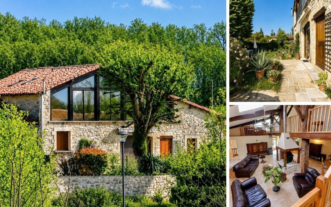 Scheunenhaus mit Galerie und Innenhof in der Charente für 189.000€