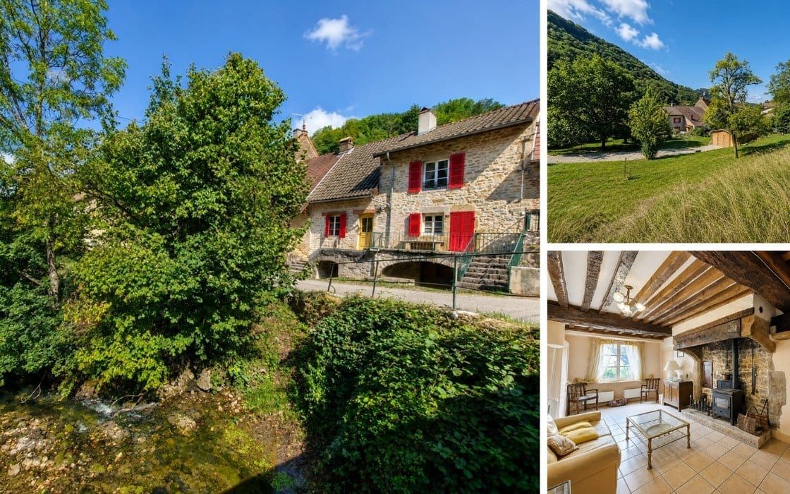 Natursteinhaus mit 2.560 m² Parkgrundstück im Jura für 180.000€