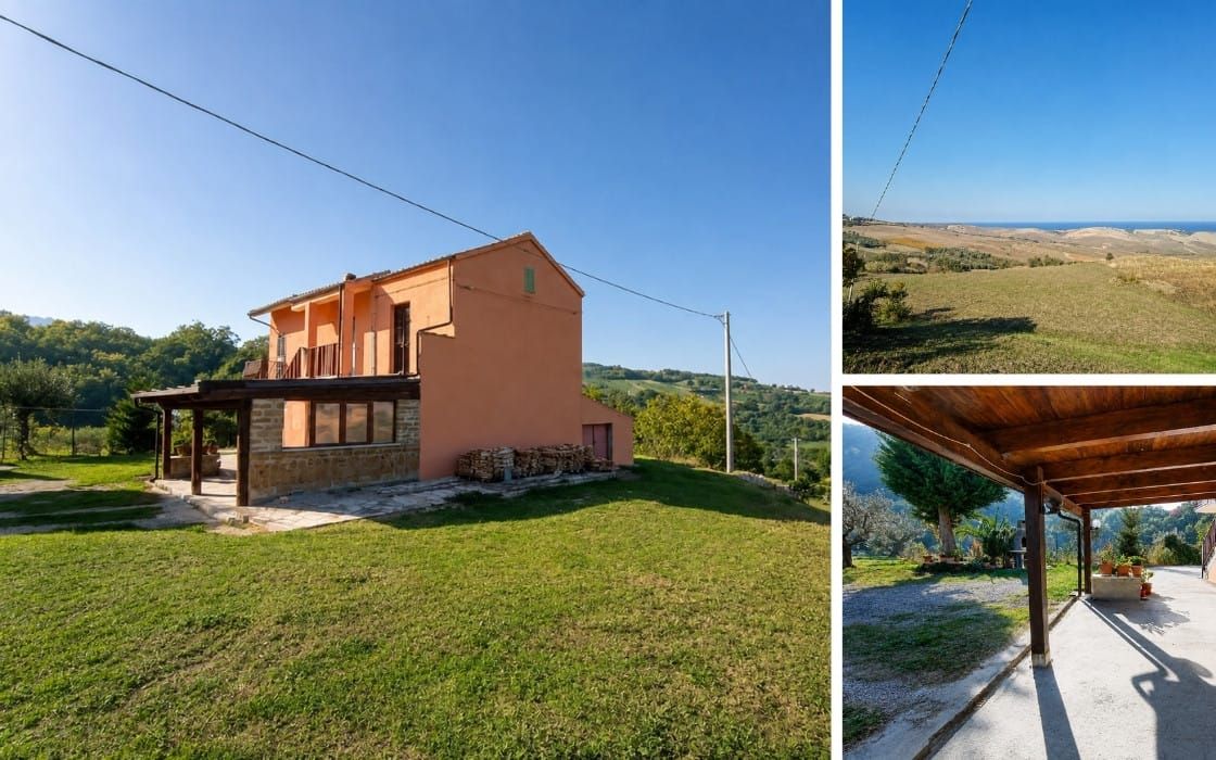 Landhaus mit 2 Hektar Grundstück & Meerblickterrasse in den Abruzzen für 110.000€