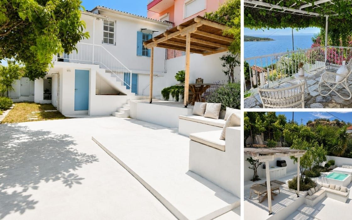 Möbliertes Ferienhäuschen mit Meerzugang & beheiztem Pool bei Volos für 198.000€