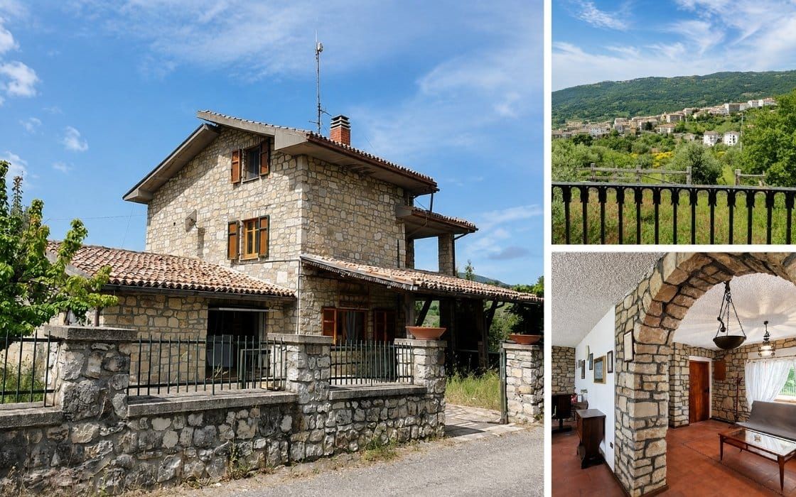 Möbliertes Steinhaus mit Olivenhain & Panoramablick in den Abruzzen für 190.000€