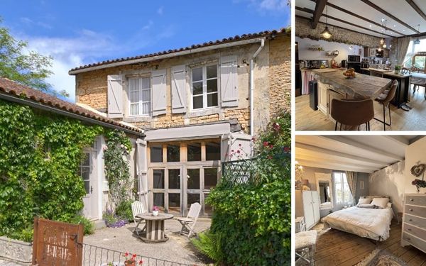 Charmantes Dorfhaus mit privatem Innenhof in der Charente für 119.900€