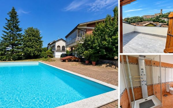 Einfamilienhaus mit Salzwasserpool und Schlossblick im Piemont für 174.000€
