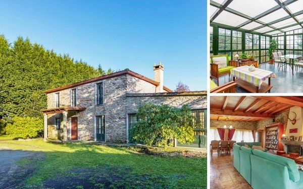 Naturstein-Landhaus mit verglaster Galerie in Galicien für 280.000€