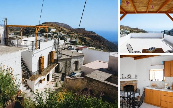 Traditionelles Haus mit großer Dachterrasse und Meerblick auf Kreta für 95.000€