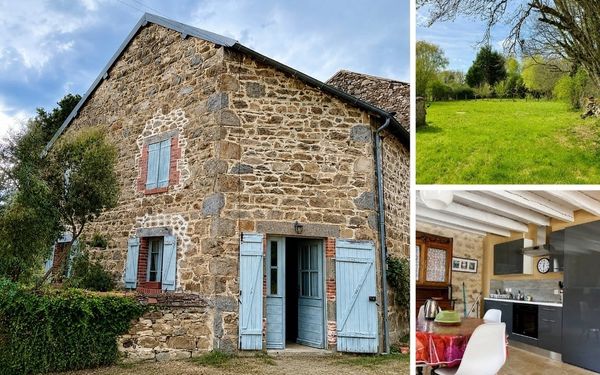Natursteinhaus mit Garten und Ausbaureserve im Limousin für 77.000€