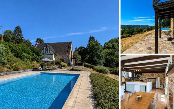 Natursteinhaus mit Pool, großem Garten und Panoramablick im Limousin für 235.500€