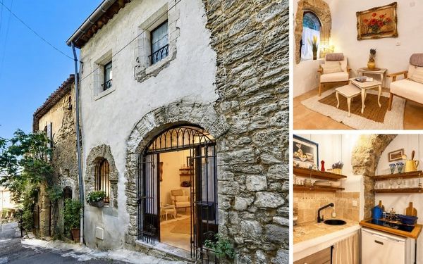 Renoviertes Dorfhäuschen mit Rundbogenfenstern in der Provence für 130.000€