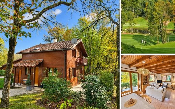 Holzferienhaus im Golf-Resort mit Gemeinschaftspool im Dordogne-Tal für 117.500€