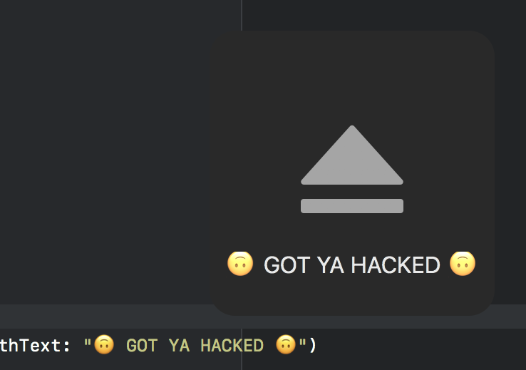 "Hacked" macOS system HUD