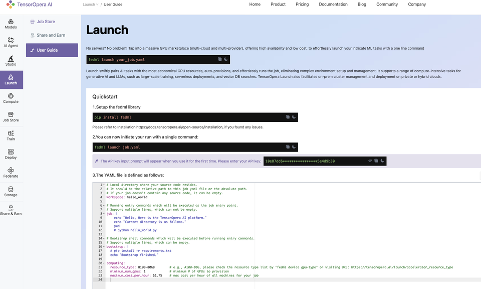 How to use TensorOpera Launch