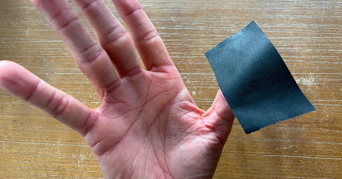 Black tape on Blake Vogt's thumb