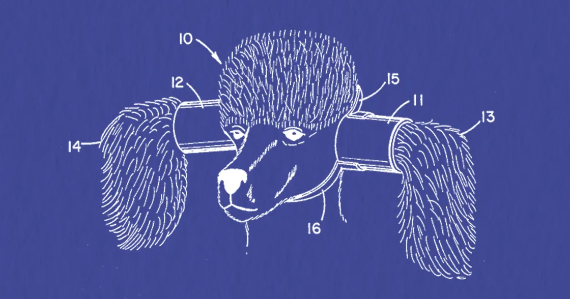U.S. patent illustration for protecting dog hearing