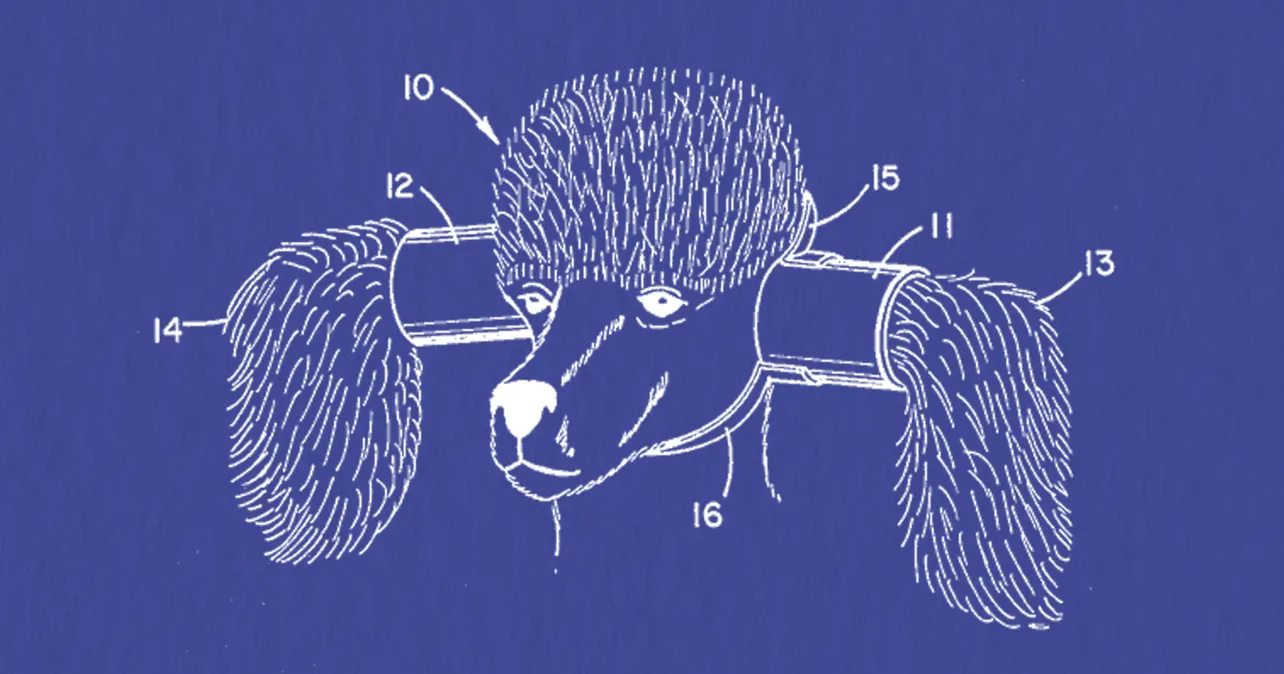 U.S. patent illustration for protecting dog hearing