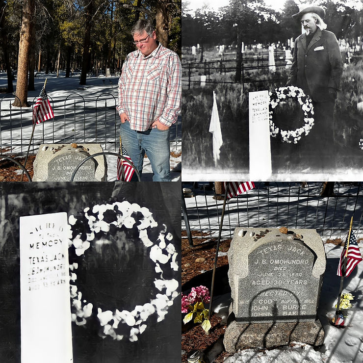 "We're standing right where he stood..." Matthew Kerns at Texas Jack's grave in January of 2024. Buffalo Bill Cody there in September 1908.