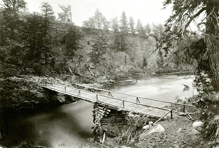 "Baronett’s Bridge" crossed the Yellowstone River near its confluence with the Lamar River.