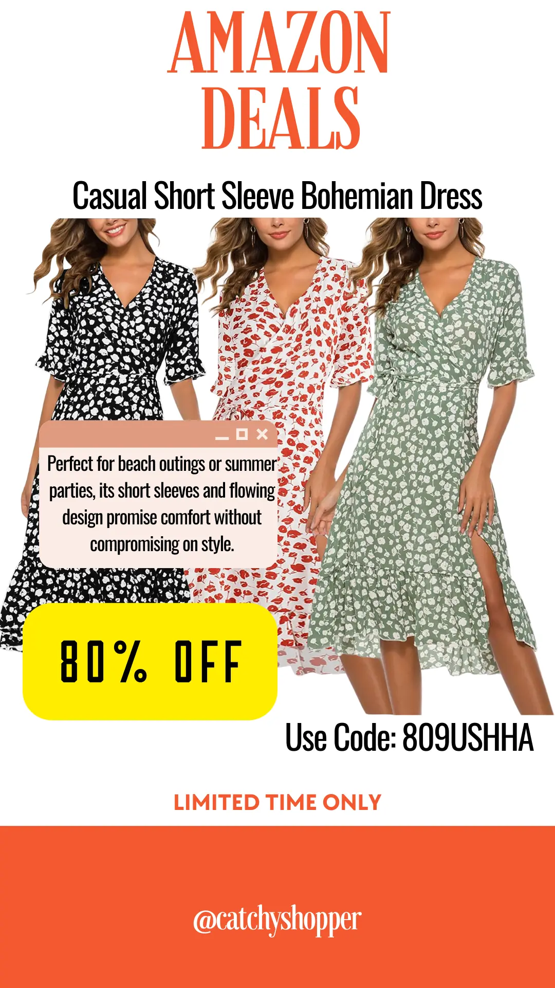 Casual Short-Sleeve Bohemian Dress