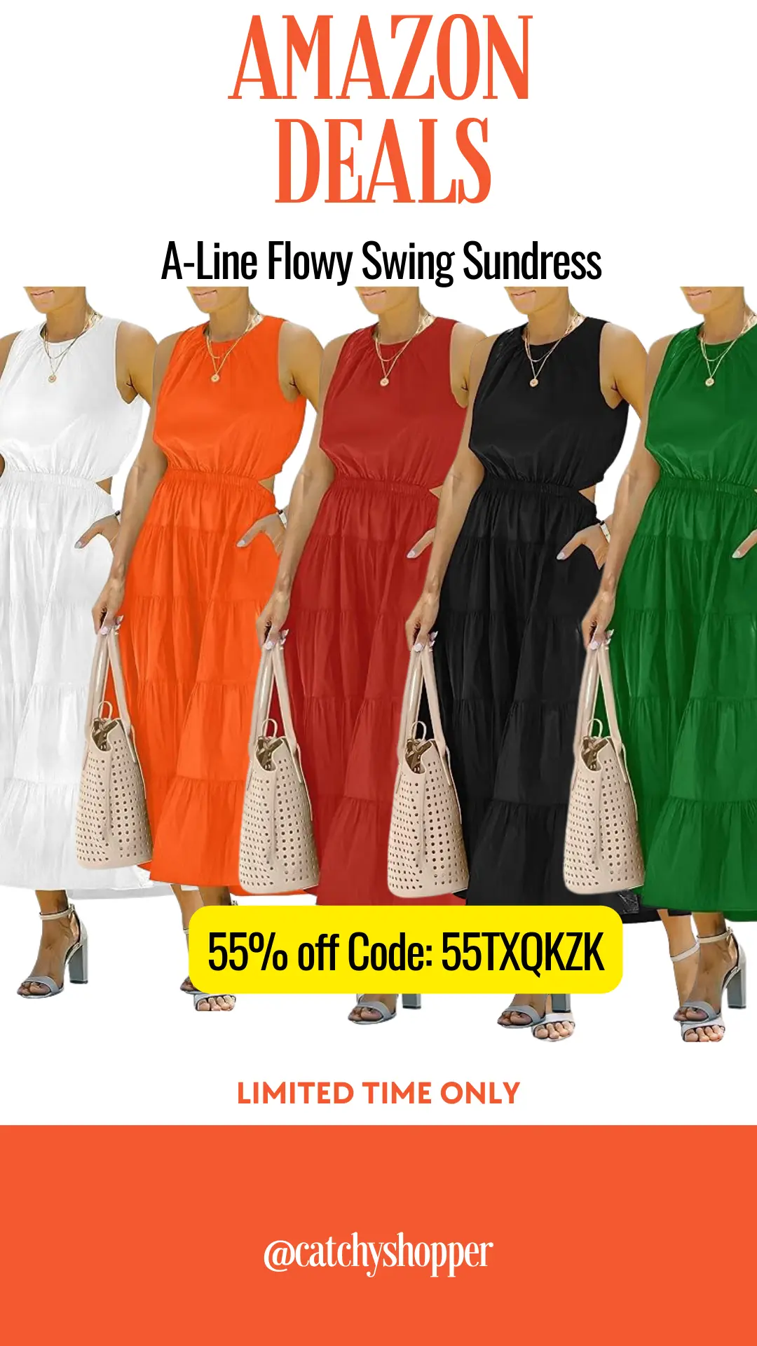 Women A-Line Flowy Swing Sundress