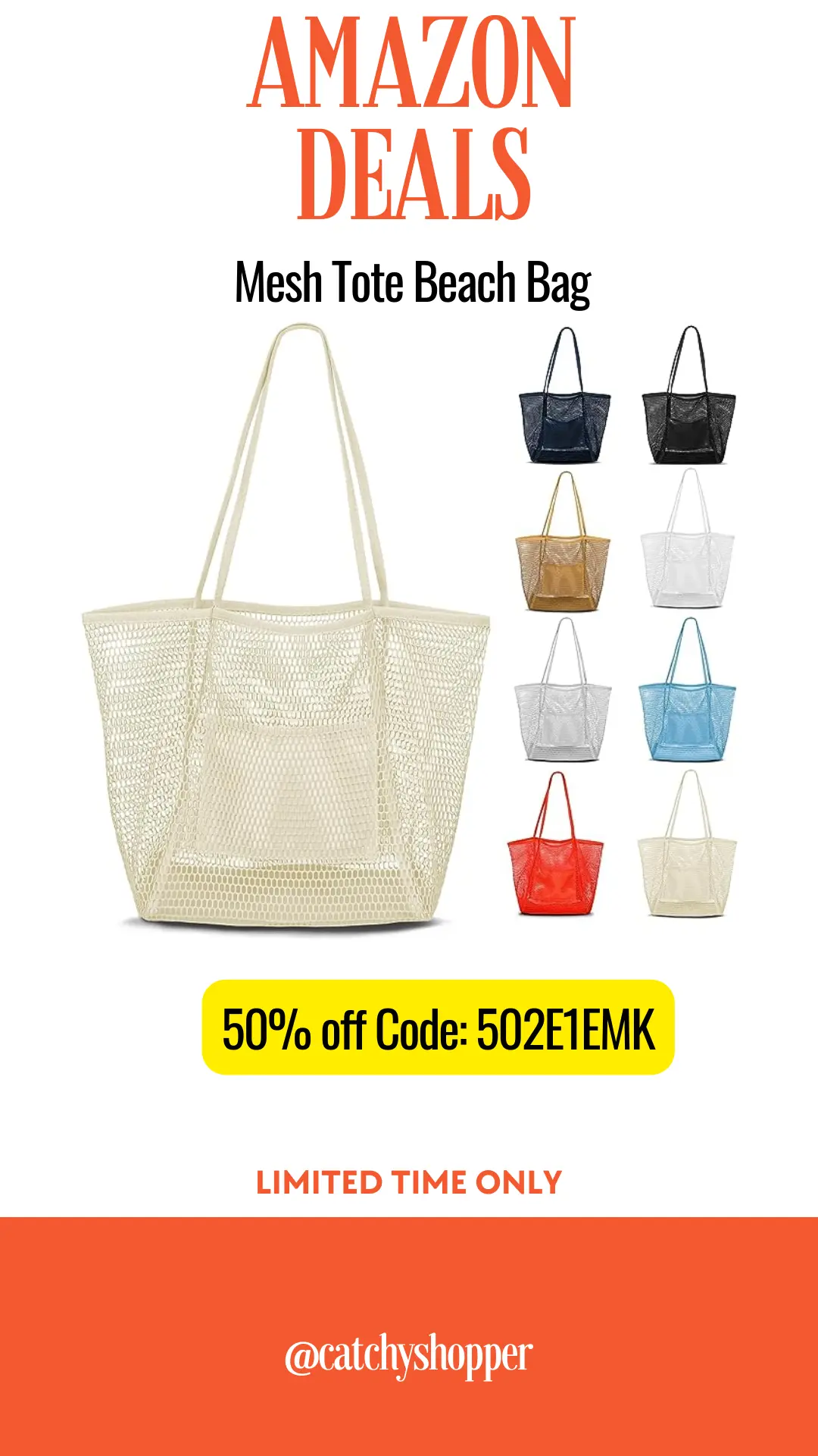 Mesh Tote Beach Bag