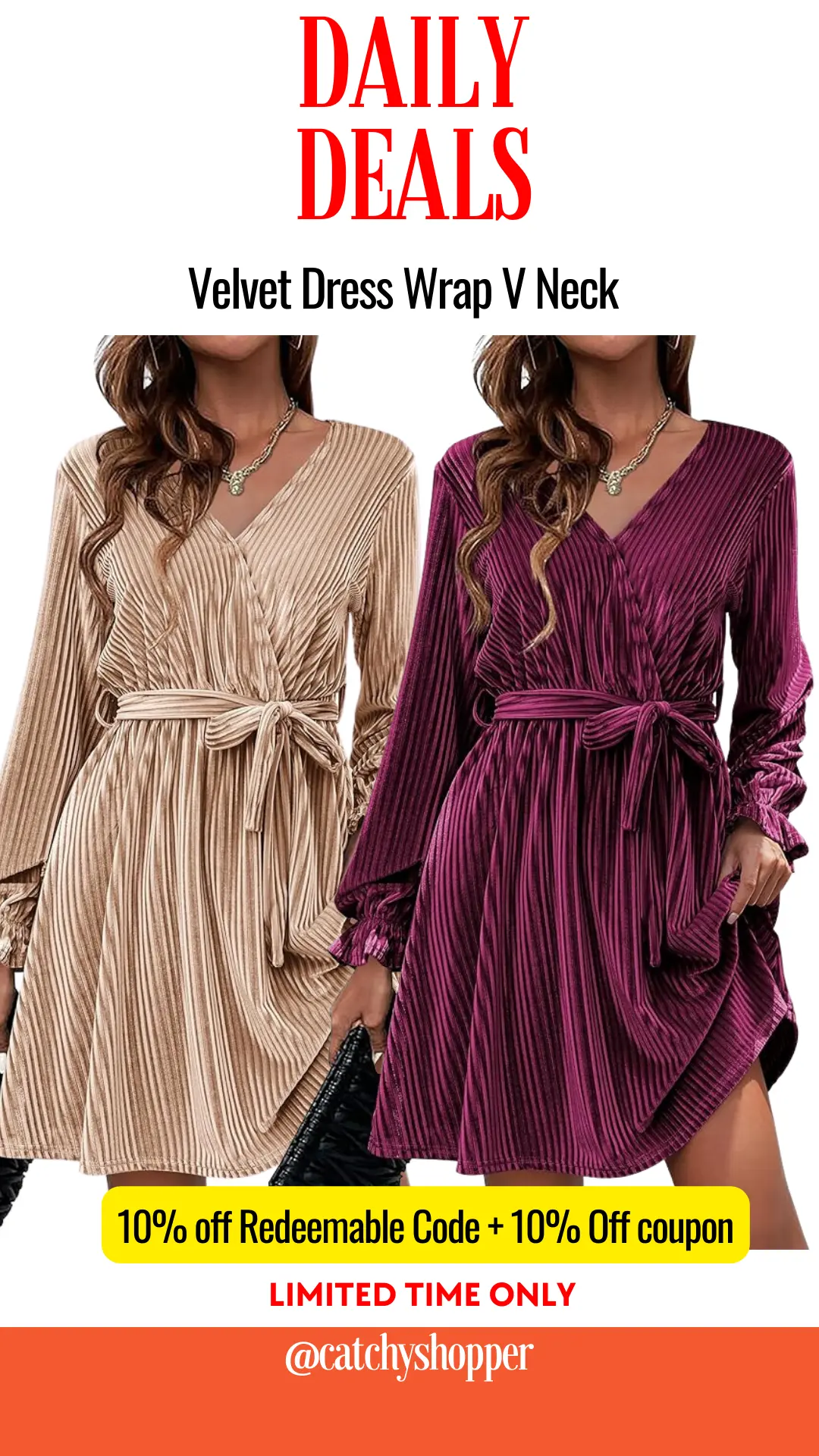 Velvet Dress Wrap V Neck