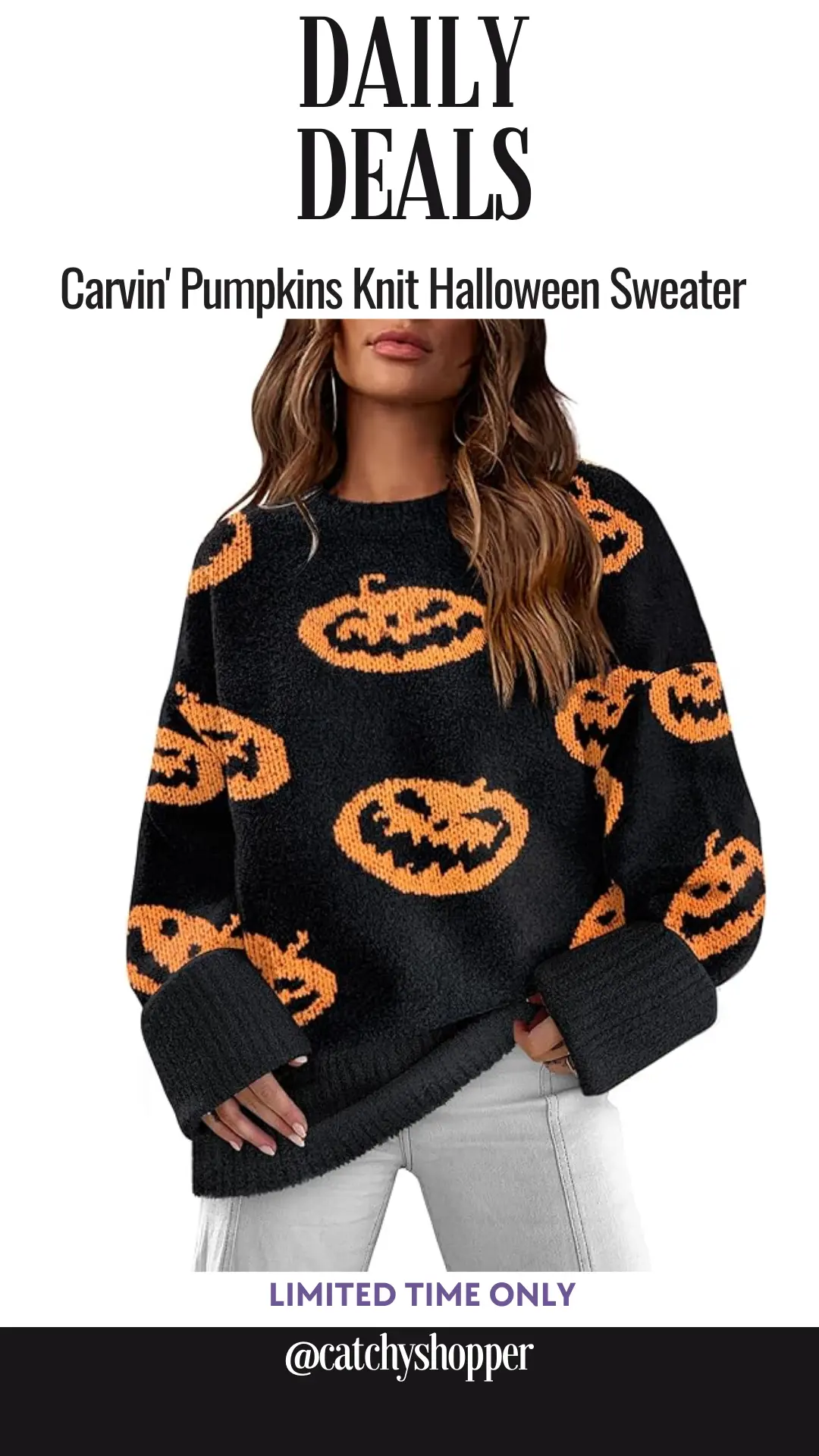 Carvin' Pumpkins Knit Halloween Sweater&nbsp;