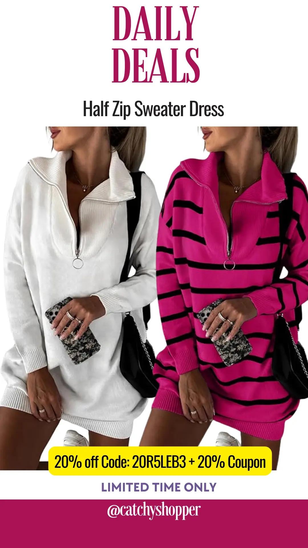 Half Zip Sweater Dress