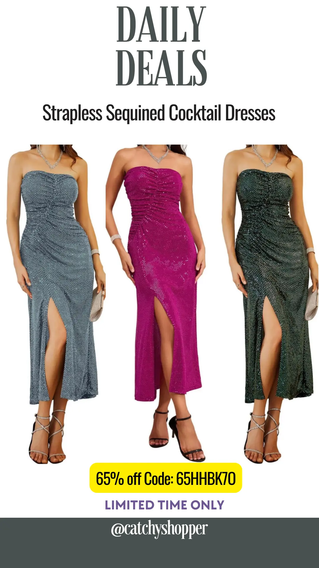 Strapless Sequined Cocktail Dresses