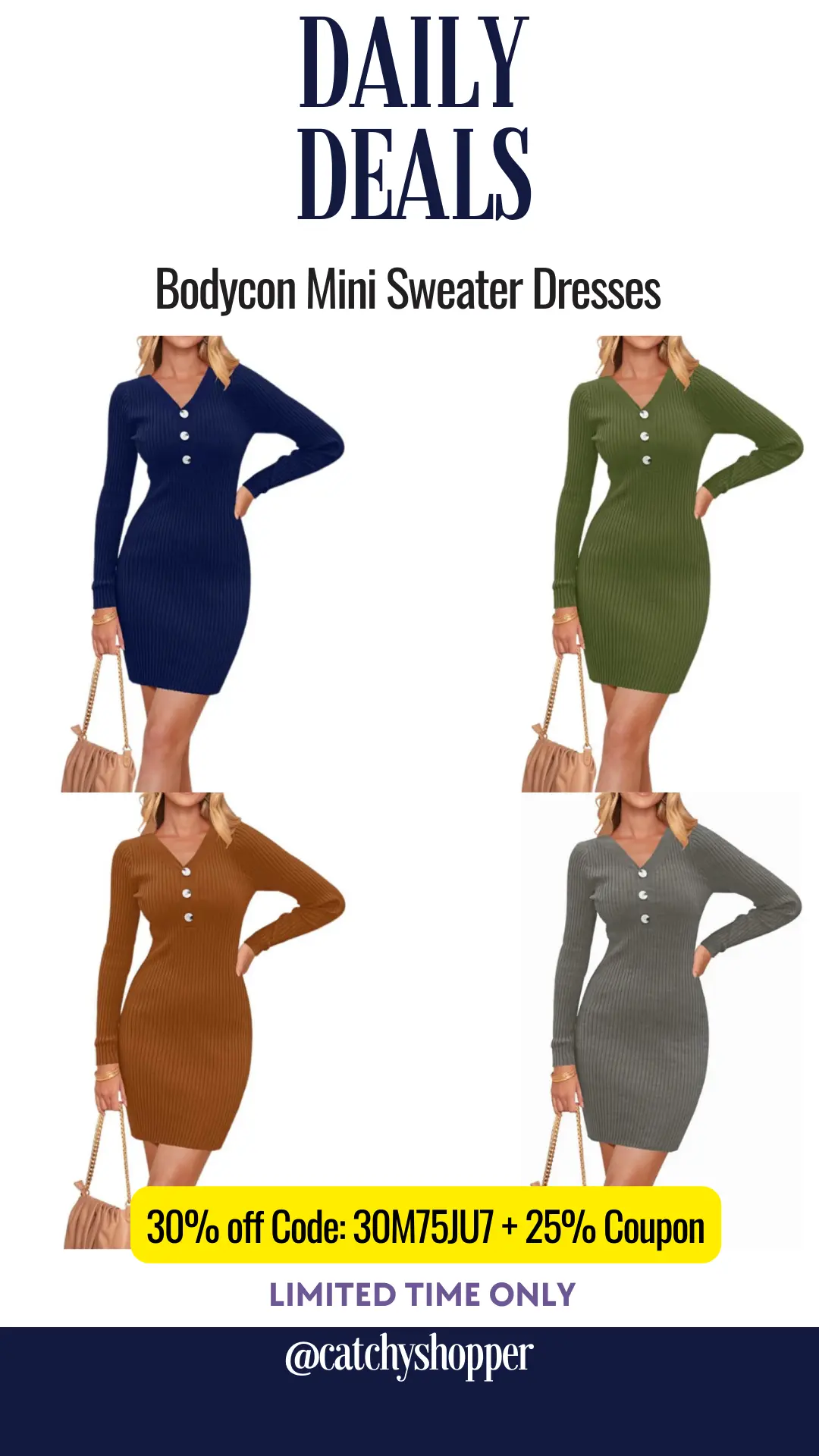 Bodycon Mini Sweater Dresses