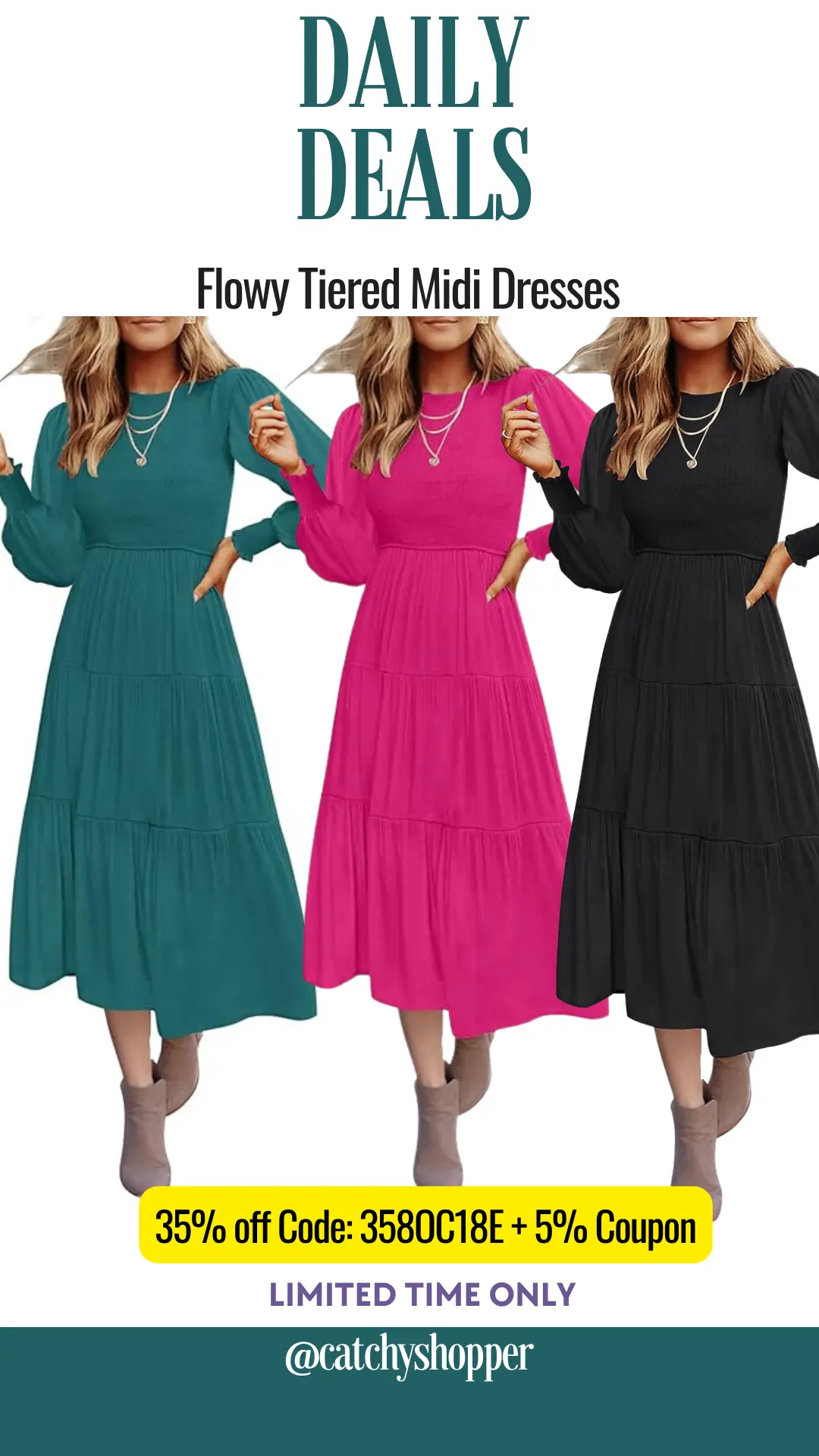 Flowy Tiered Midi Dresses