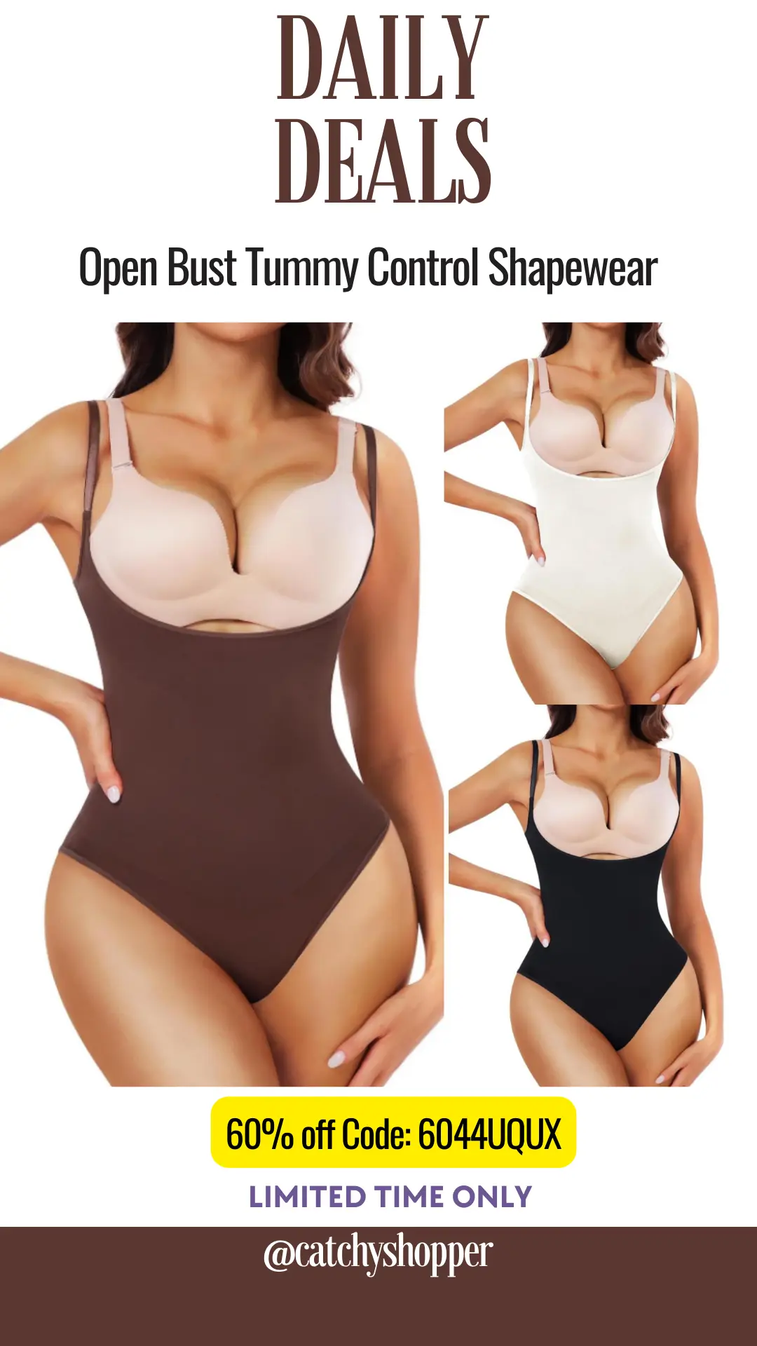 Open Bust Tummy Control Shapewear Tank Bodysuits