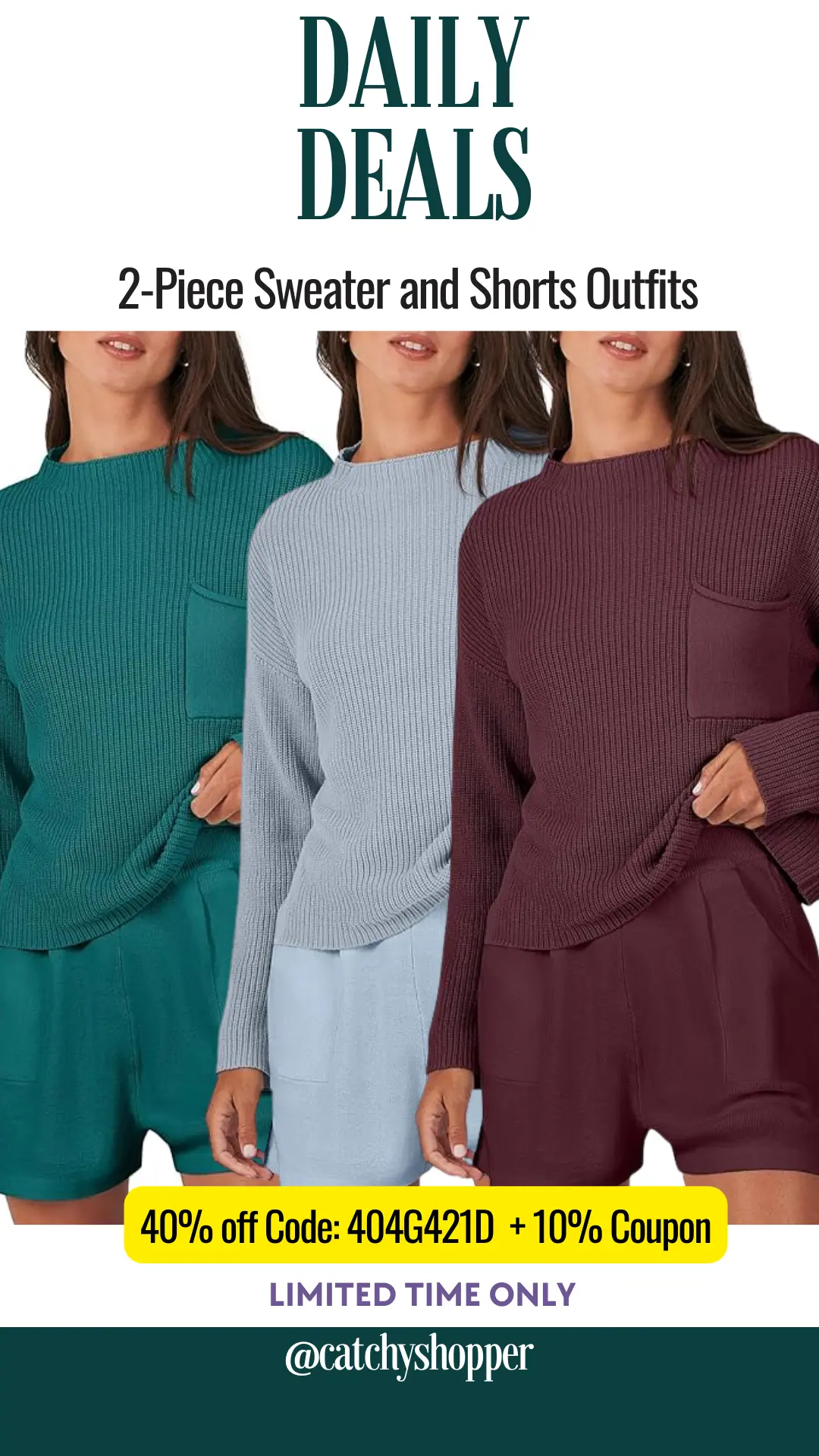 2-Piece Sweater and Shorts Outfits