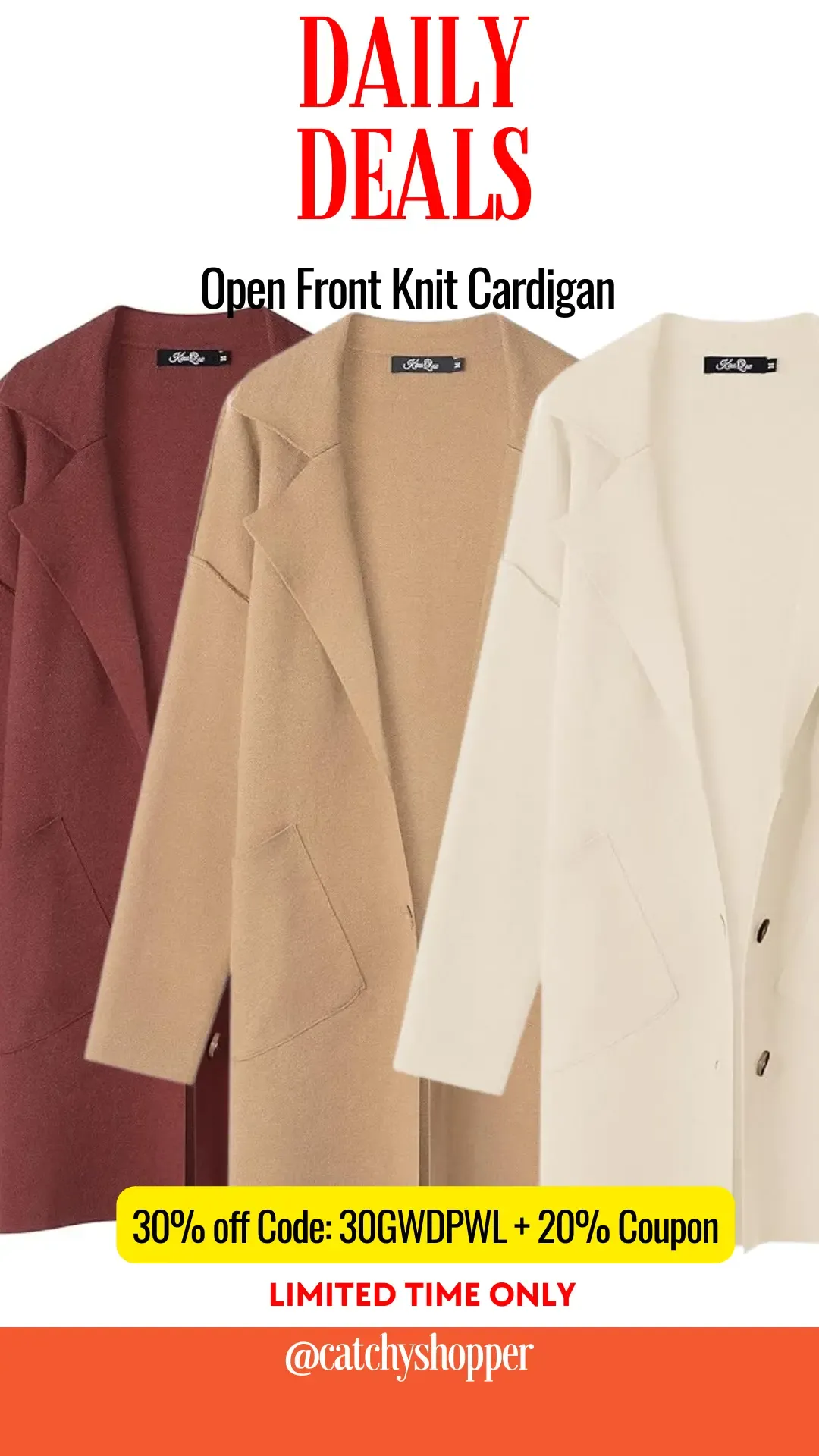 Open Front Knit Cardigan