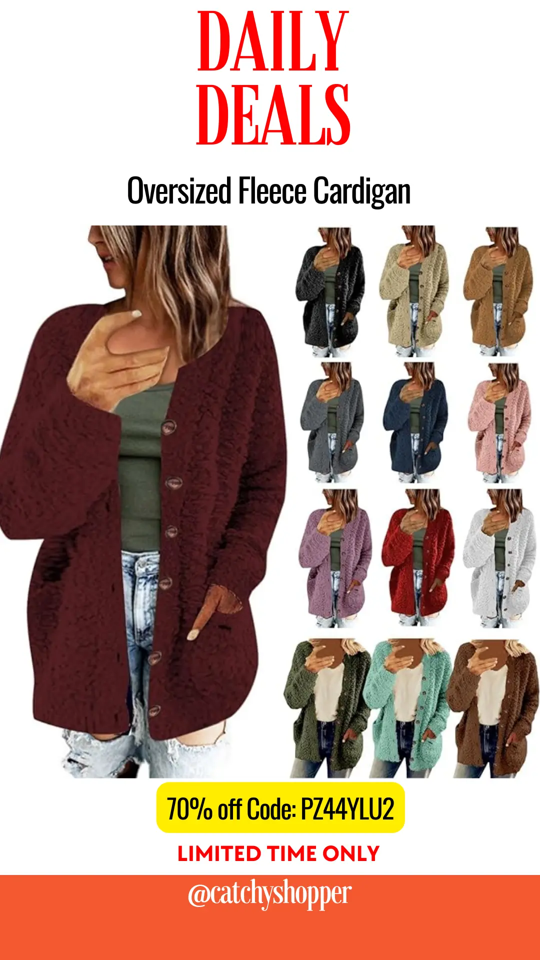Oversized Fleece Cardigan 