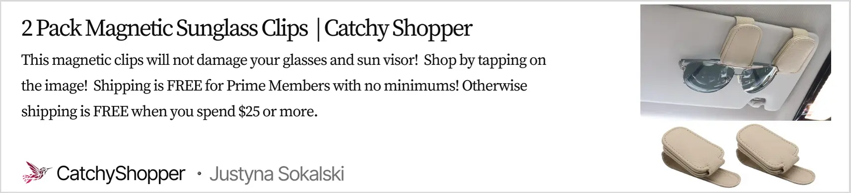 2 Pack Magnetic Sunglass Clips