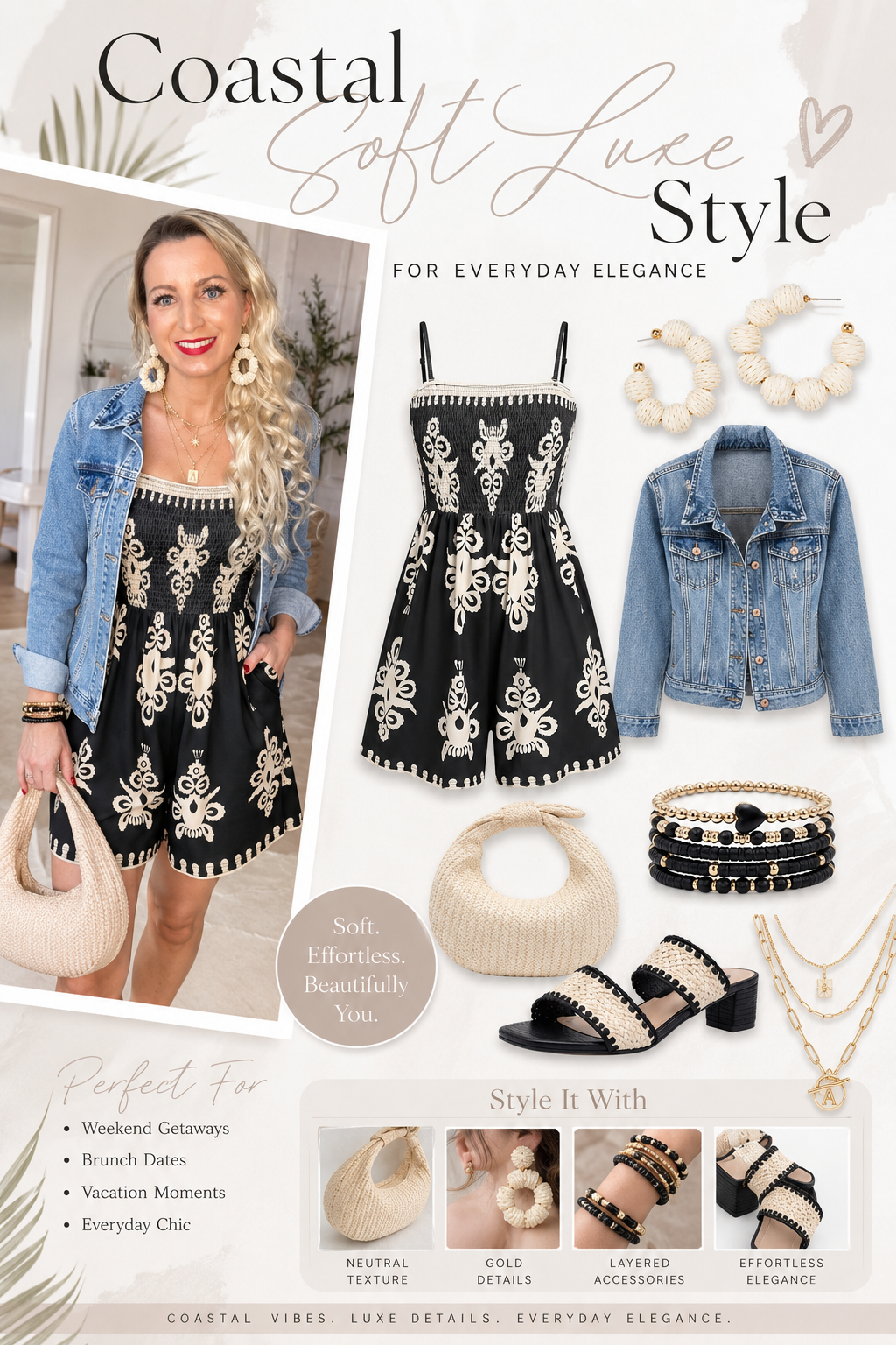 feminine coastal outfit wide leg jeans outfit elevated everyday style 