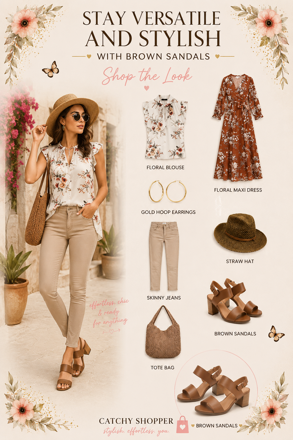 outfits with brown sandals