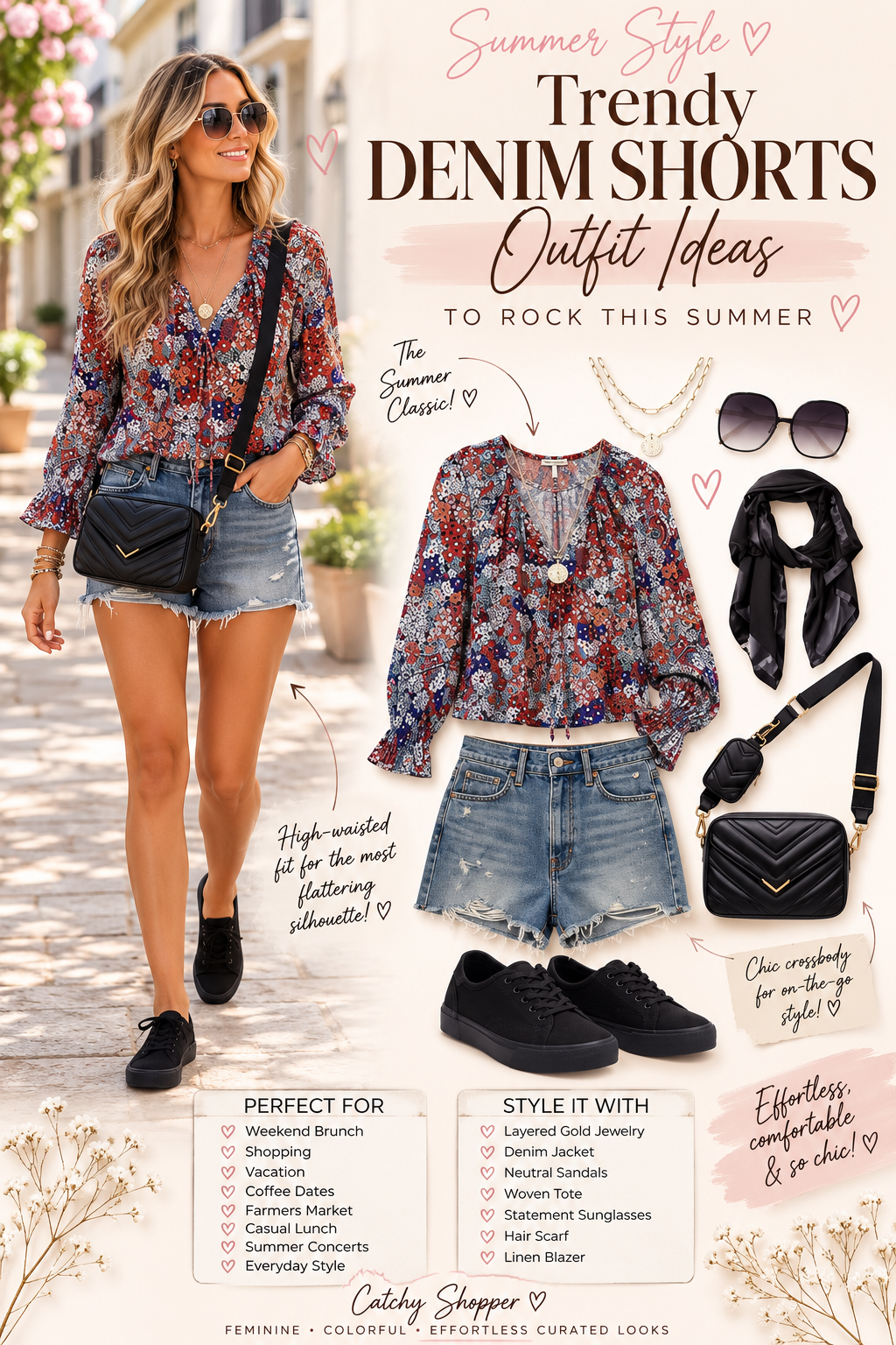 high waisted denim shorts outfit
