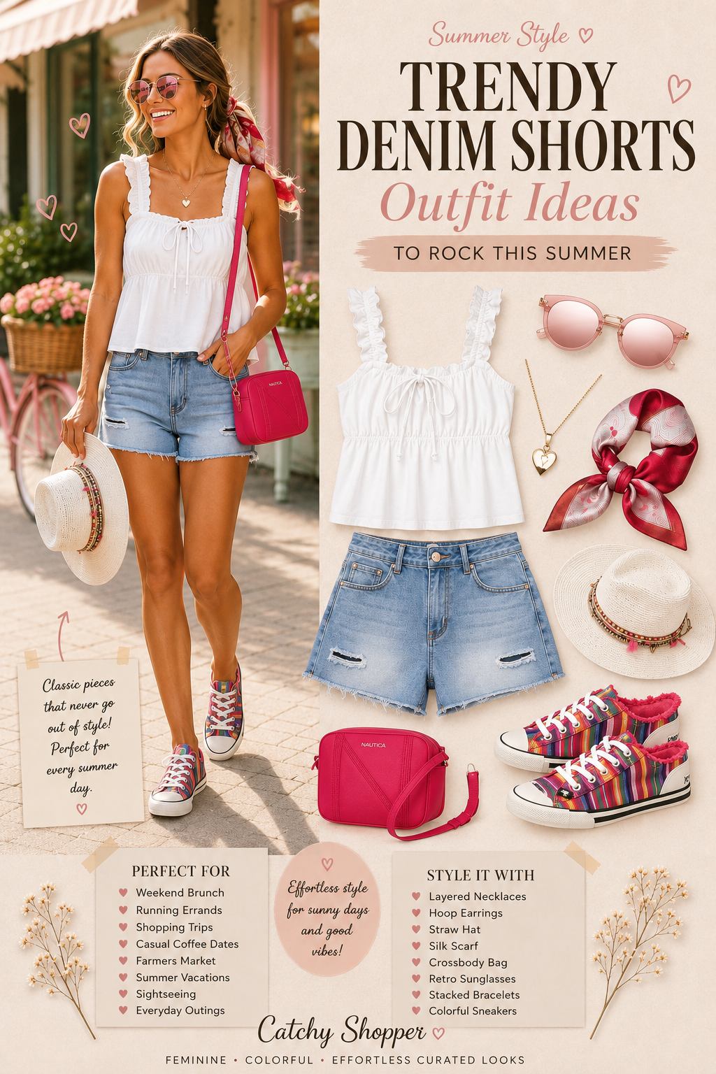 black denim shorts outfit ideas