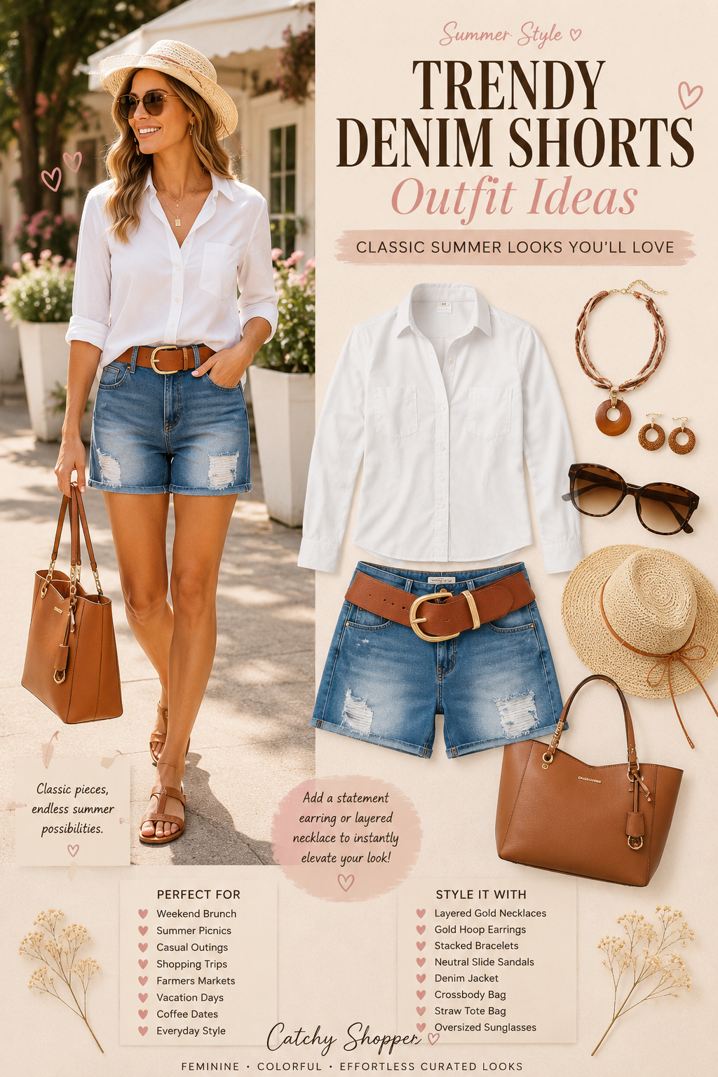 denim shorts and blazer outfit