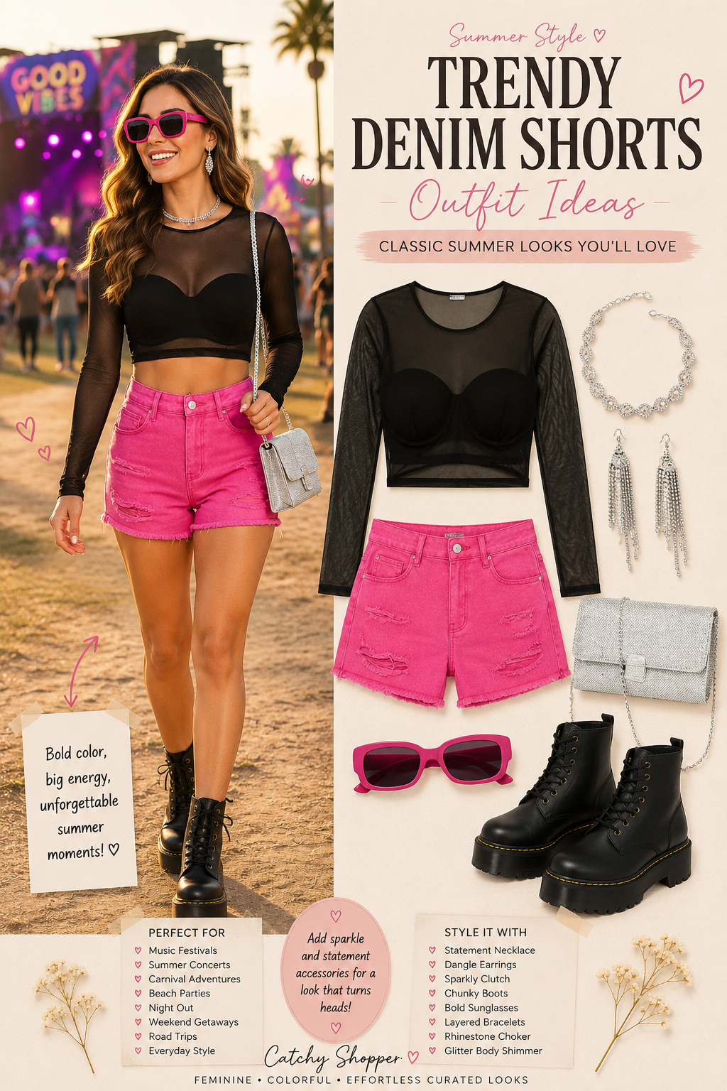 denim paperbag shorts outfit